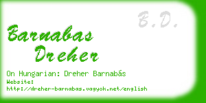 barnabas dreher business card